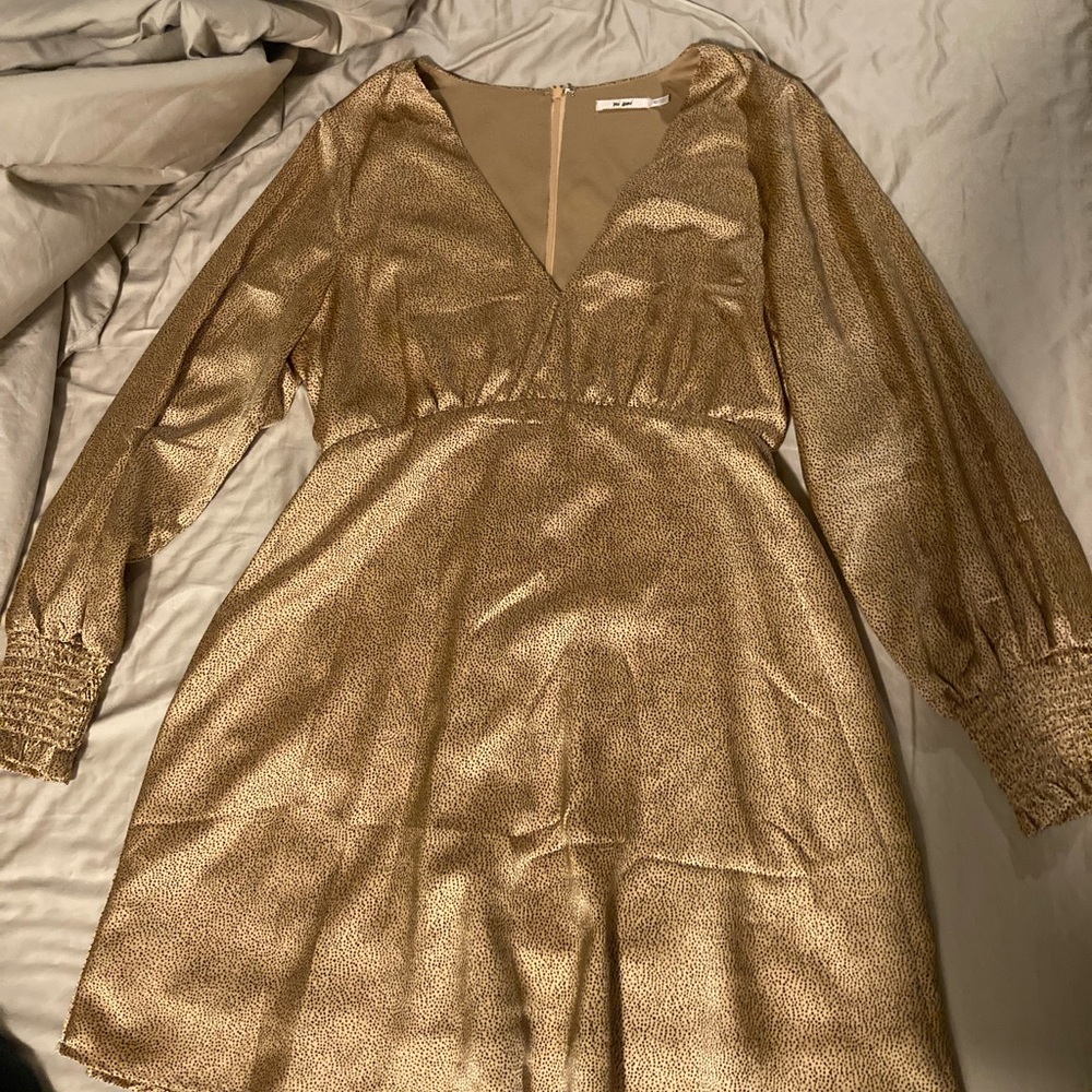 Miami Gold Long Sleeve Dress